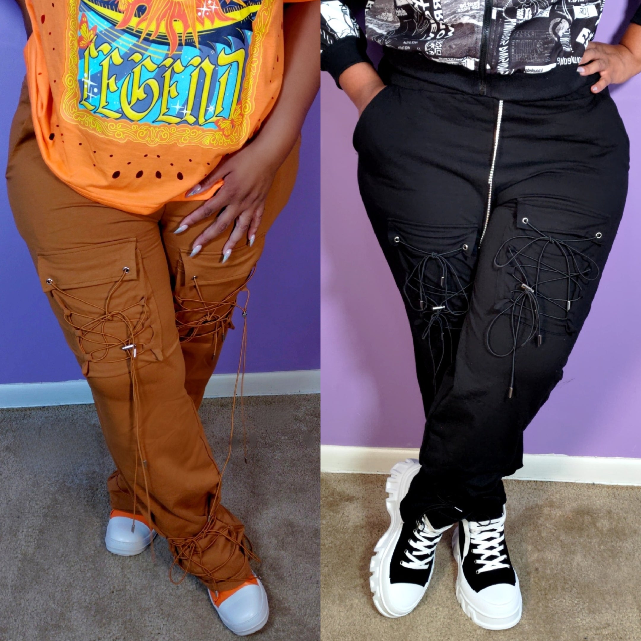 String Tie Cargo Pants – Love Your Curves Shop